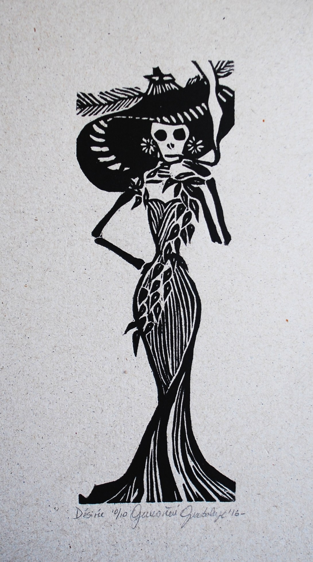 genevieve guadalupe desiree woodcut 2016 20x7cm