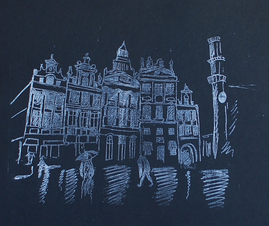 genevieve guadalupe grand place de bruxelles lithography