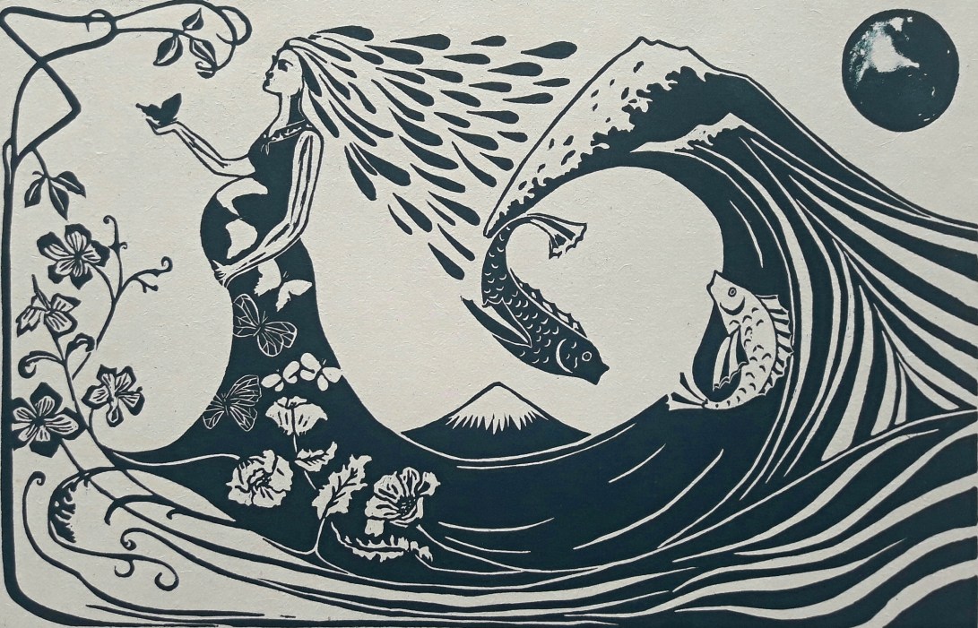 genevieve guadalupe pachamama woodblock