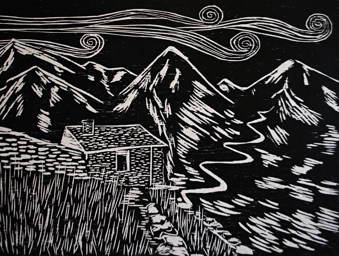 genevieve guadalupe sueño woodcut 22,5x30cm