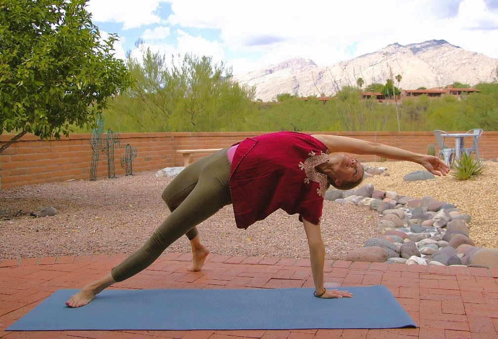 GG doing the "wild thing" yoga pose